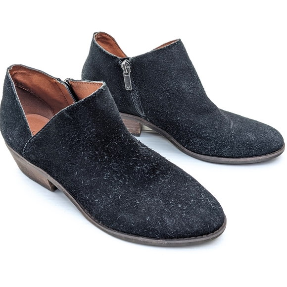 Lucky Brand Shoes - LUCKY BRAND Fenley black suede ankle booties